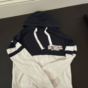 San Francisco California Navy and White Men's Hoodie